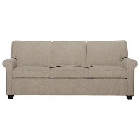 Customizable Contemporary Three Cushion Stationary Sofa